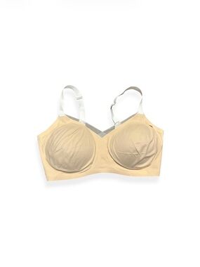 NWOT Honeylove Wireless Crossover Full Coverage Bra, Beige/white, 1X+